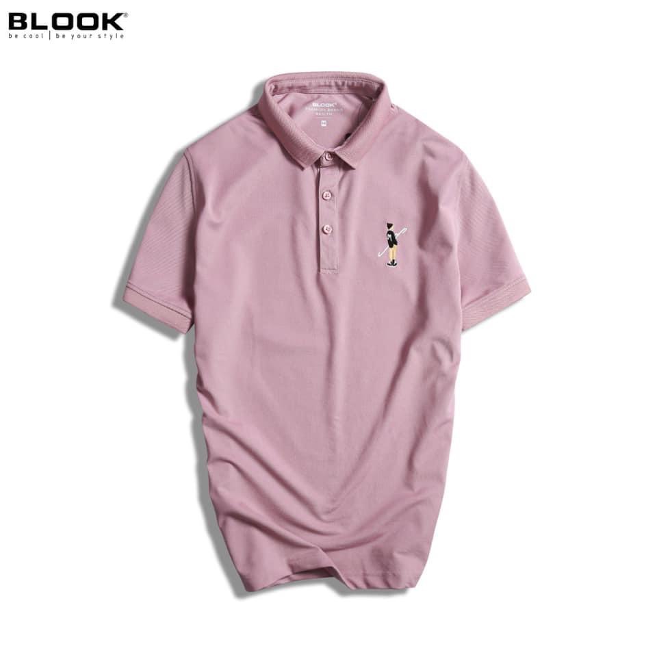 Áo polo nam slimfit BLOOK vải thun cá sấu cotton co giãn thêu hình trẻ trung 35031