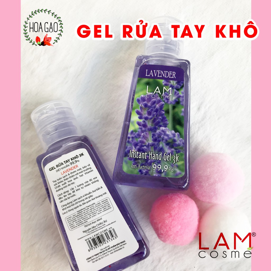 Gel rửa tay khô, Nước rửa tay khô LAM Cosme - Diệt Khuẩn 99%, loại nhỏ bỏ túi 60ml, an toàn cho bé | BigBuy360 - bigbuy360.vn