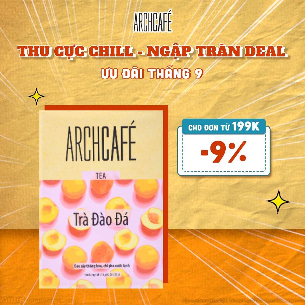 Trà Trái Cây Hoà Tan Vị Đào Đá ARCHCAFÉ Hộp 12 gói x 20g