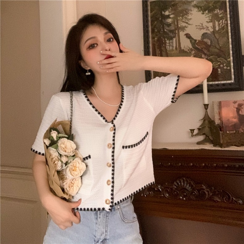 Áo Sơ Mi Ngắn Tay Phong Cách Hàn Quốc Cho Nữ