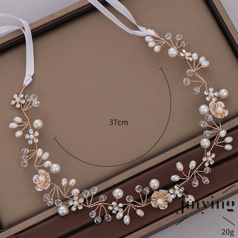 GETNOIVAS Băng đô tự làm hình hoa đính kim cương nhân tạo và ngọc trai cao cấp dành cho cô dâu