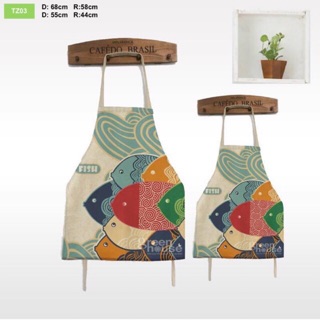 Tạp dề  con cá sắc màu vải canvas cực cool