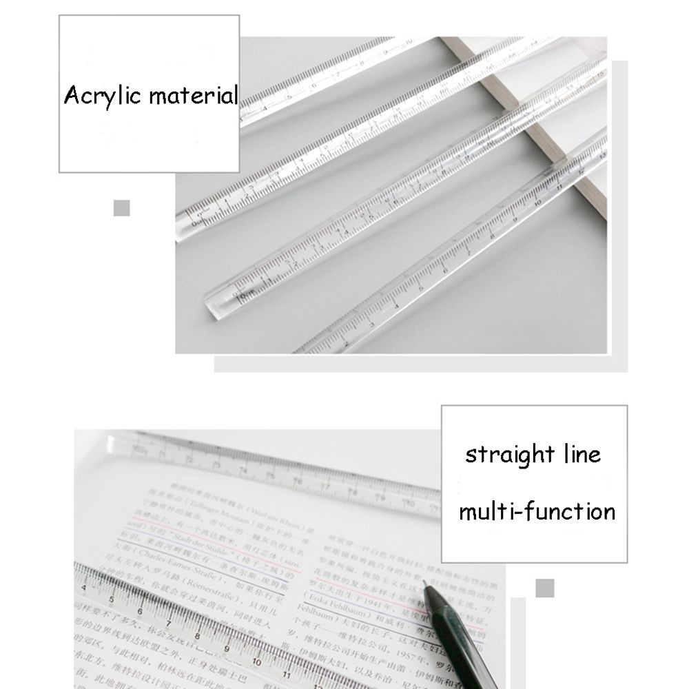 Thước Đo Góc Thẳng Màu Trong Suốt 15cm Tiện Dụng Cho Văn Phòng / Trường Học