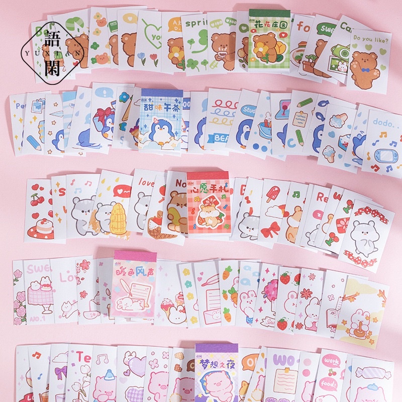 🌸Set 30 tấm sticker nhãn dán trang trí hoạ tiết hình thú dễ thương🌸