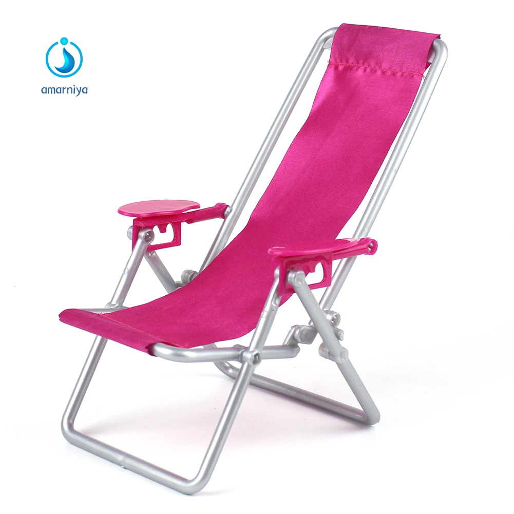 Mô Hình Ghế Đi Biển Mini Bằng Nhựa Có Thể Gấp Gọn Trang Trí Nhà Búp Bê