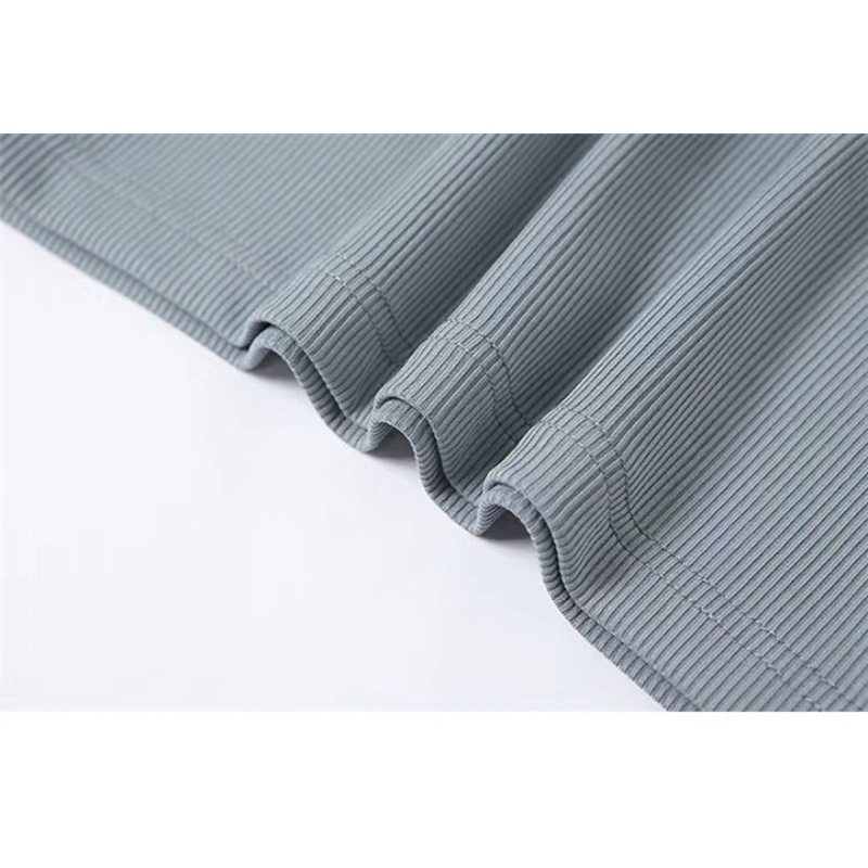 Váy đầm body yếm dây xích buộc dây eo kèm ống tay màu đen và xanh dành cho nữ | BigBuy360 - bigbuy360.vn