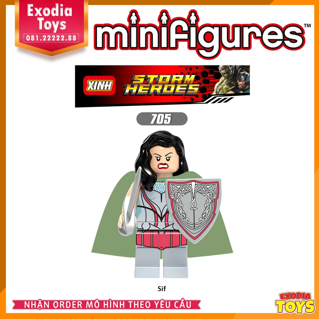 Xếp hình minifigure siêu anh hùng Marvel Thor : Ragnarok - Đồ chơi lắp ghép sáng tạo - X0172