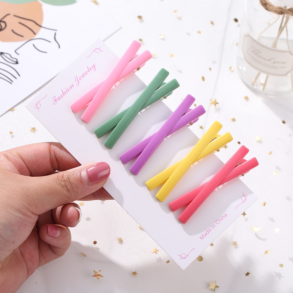 Kẹp tóc màu kẹo ngọt xinh xắn thời trang Hàn Quốc