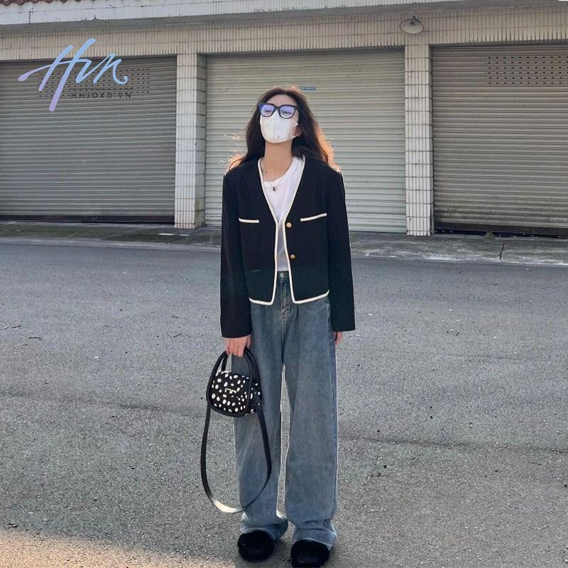 Áo Khoác Dáng Ngắn Phong Cách Hàn Quốc Thời Trang Xuân Thu 2022 Mới Cho Nữ