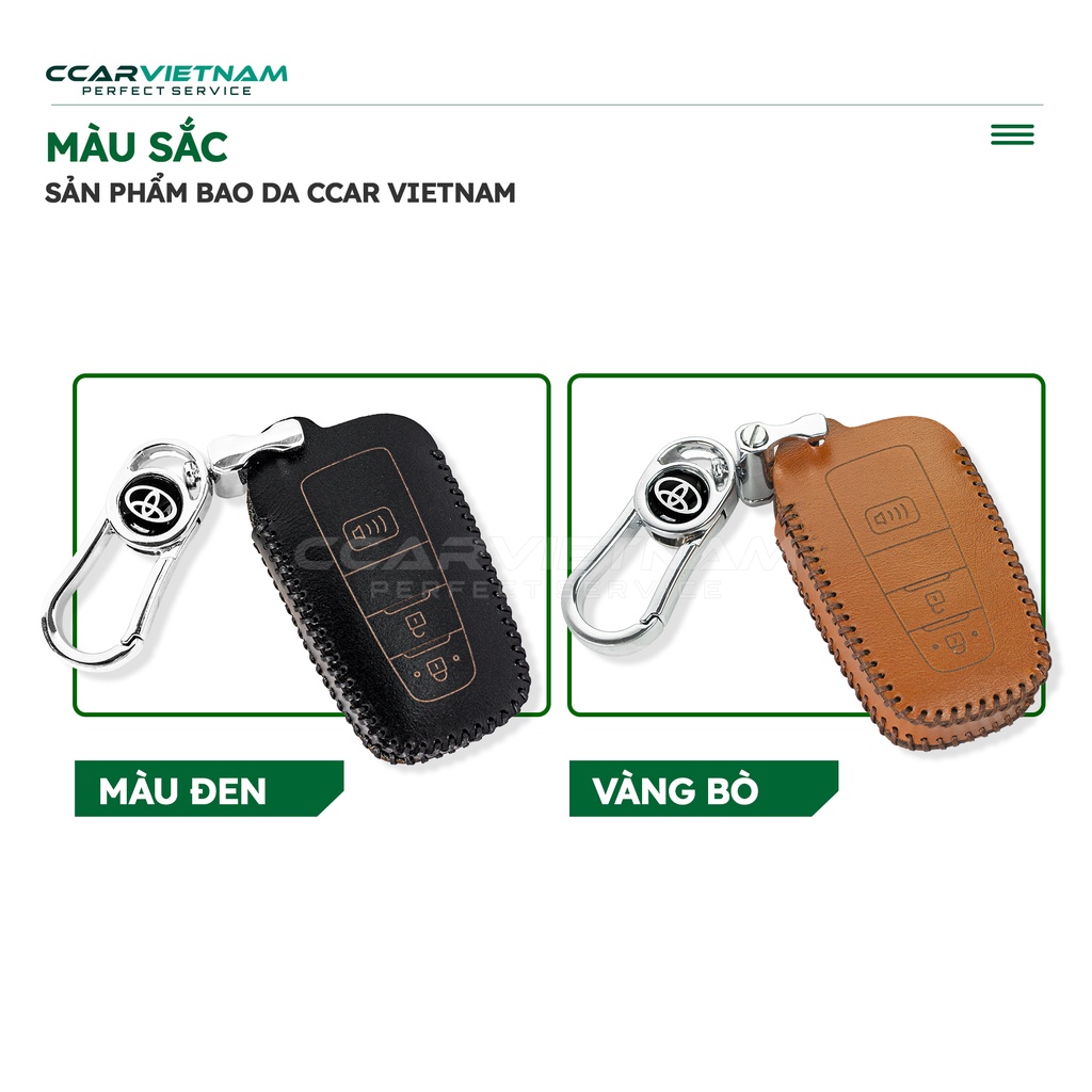 Bao da chìa khóa ô tô Toyota Cross (3 nút) - Thiết kế Sang trọng Lịch lãm chất liệu Da bò