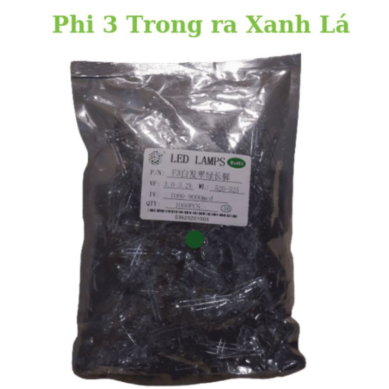 Gói 1000C LED Trong Phi 3 Nhiều Màu 2.0-3.2VDC Loại Tốt Loại Tốt