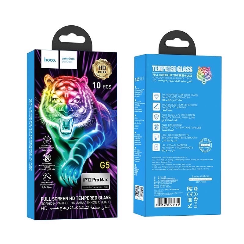 Kính Cường Lực Full Chống Bám Vân Tay Hoco G5 Cho Iphone 11/11 Pro/11 Pro Max/X/Xs/Xr / Xs Max/7-8P//12/12pro/12promax