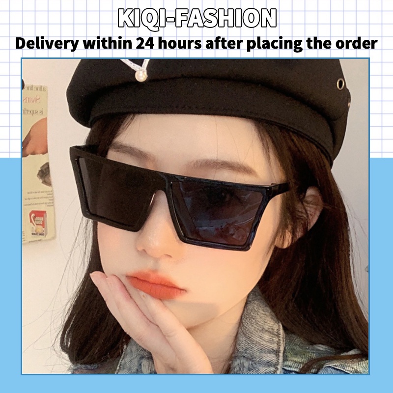 (KIQI-FASHION) COD Kính Mát Gọng Vuông Chống Tia Uv400 Thời Trang Dành Cho Nữ