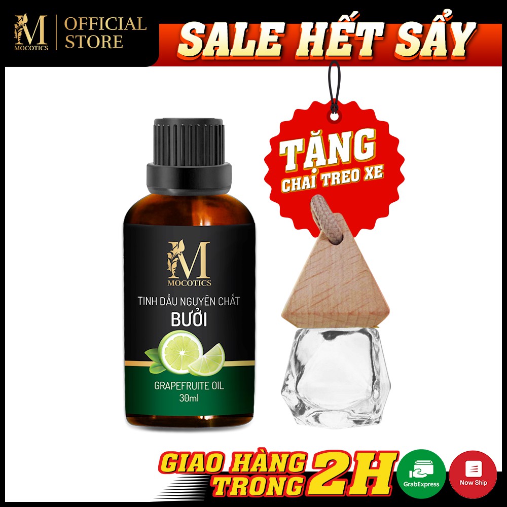 Tinh Dầu Vỏ Bưởi Mocotics Chai 30ML | 100% Thiên Nhiên Nguyên Chất | Xông Thơm Phòng | Tặng lọ treo tinh dầu treo xe