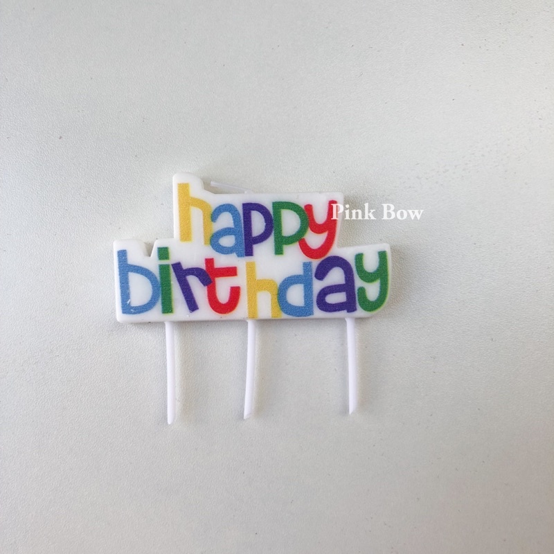 Nến in chữ HPBD đủ màu trang trí bánh kem sinh nhật có 3 chân cắm