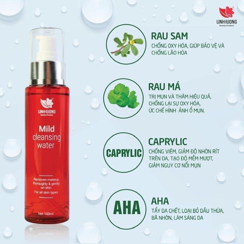 Nước tẩy trang làm sạch sâu Linh Hương Dành Cho Mọi Loại Da