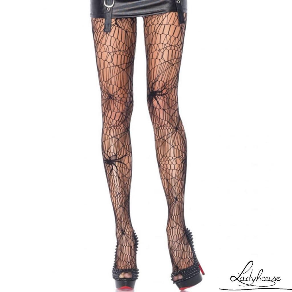 Ldd-quần Tất Nữ Cạp Cao In Hình Mạng Nhện Một Kích Cỡ