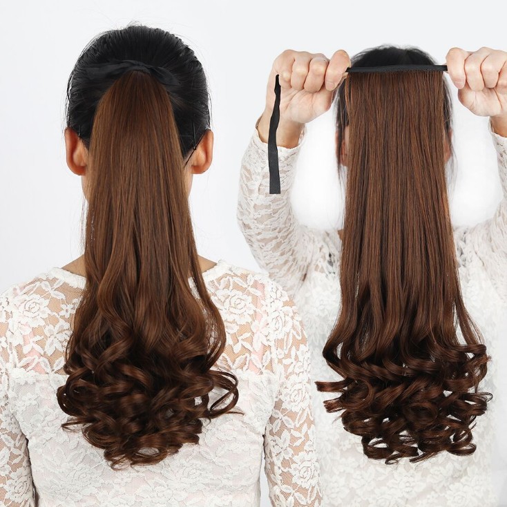 tóc cột xoăn màu nâu y hình. dài 48cm y hình lun. giá chỉ 55k. hàng luôn có sẵn. nhanh tay đặt hàng nha các bạn