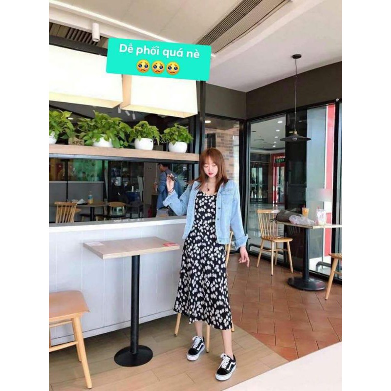 VÁY HAI DÂY HOA CÚC NHỎ