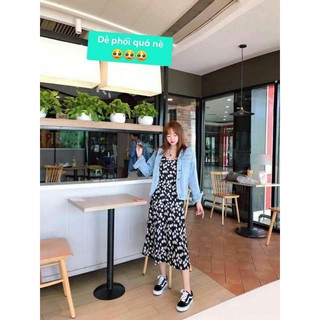 [sẵn] VÁY HAI DÂY HOA CÚC NHỎ