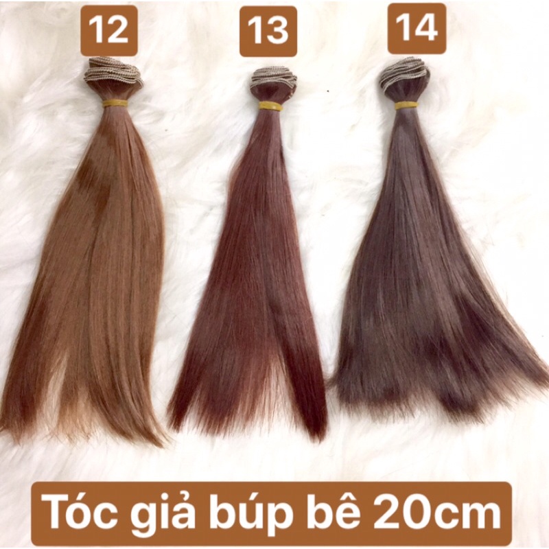 TNAU-TÓC GIẢ BÚP BÊ TONE NÂU 20cm 15cm 25cm