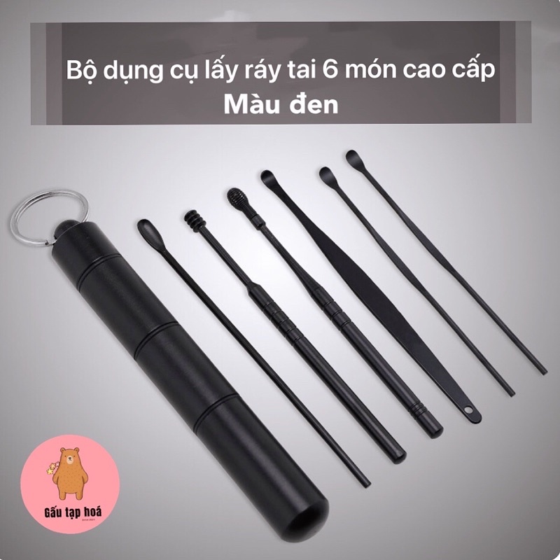 Bộ dụng cụ vệ sinh tai ngoáy tai đồ lấy ráy tai Cao Cấp bằng thép không gỉ cho gia đình