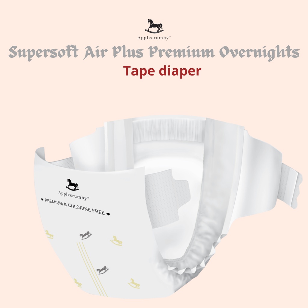 [Dùng thử] Tã/bỉm dán/quần đêm Applecrumby Overnights/Designer Tape/Pull up Diapers S1/M1/L1/XL1/XXL1