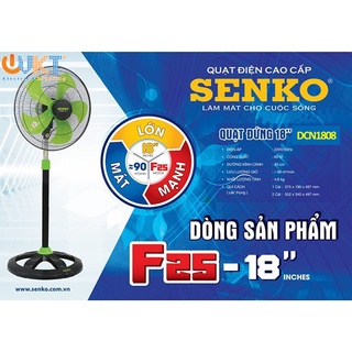 ⚡HÀNG CHÍNH HÃNG - GIAO HỎA TỐC⚡ Quạt đứng CN 4,5 tấc mạ Crom Senko DCN1808 (giao màu ngẫu nhiên)