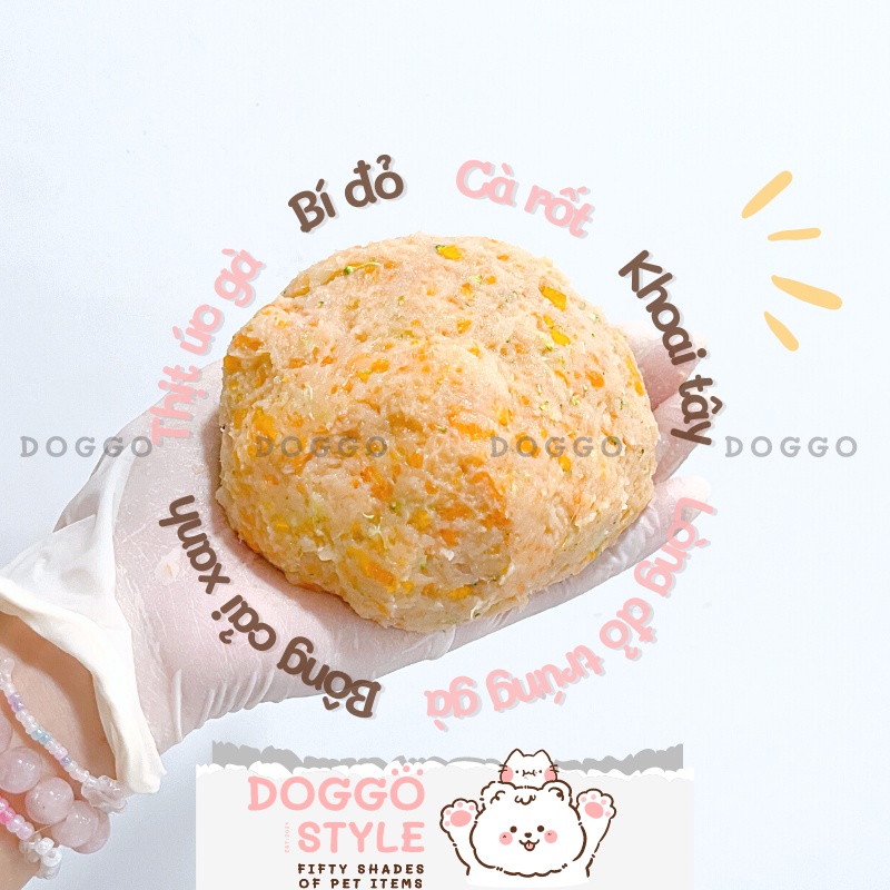 Bữa Ăn Dinh Dưỡng Cho Chó Và Mèo Xúc Xích Gà/Heo Rau Củ Tươi Hấp Cung Cấp Protein Chất Xơ DoggoStyle