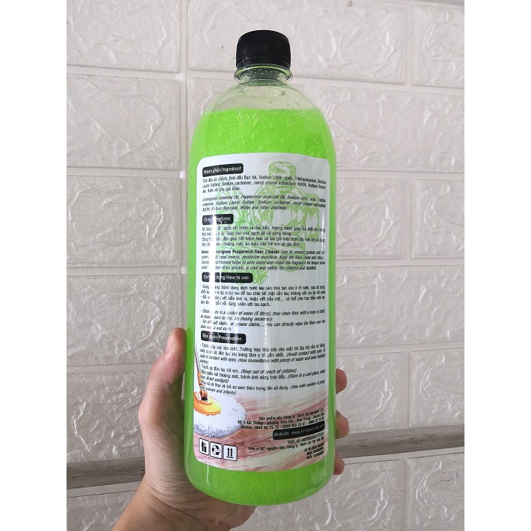 Nước Lau Sàn Sả Chanh Bạc Hà ACENA 1000ml Diệt Khuẩn, Chống Muỗi, An Toàn Cho Em Bé