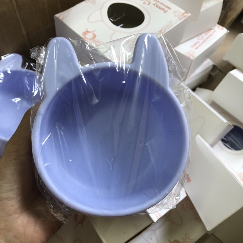 Bát silicon chống đổ hình thỏ (chén bát ăn dặm)