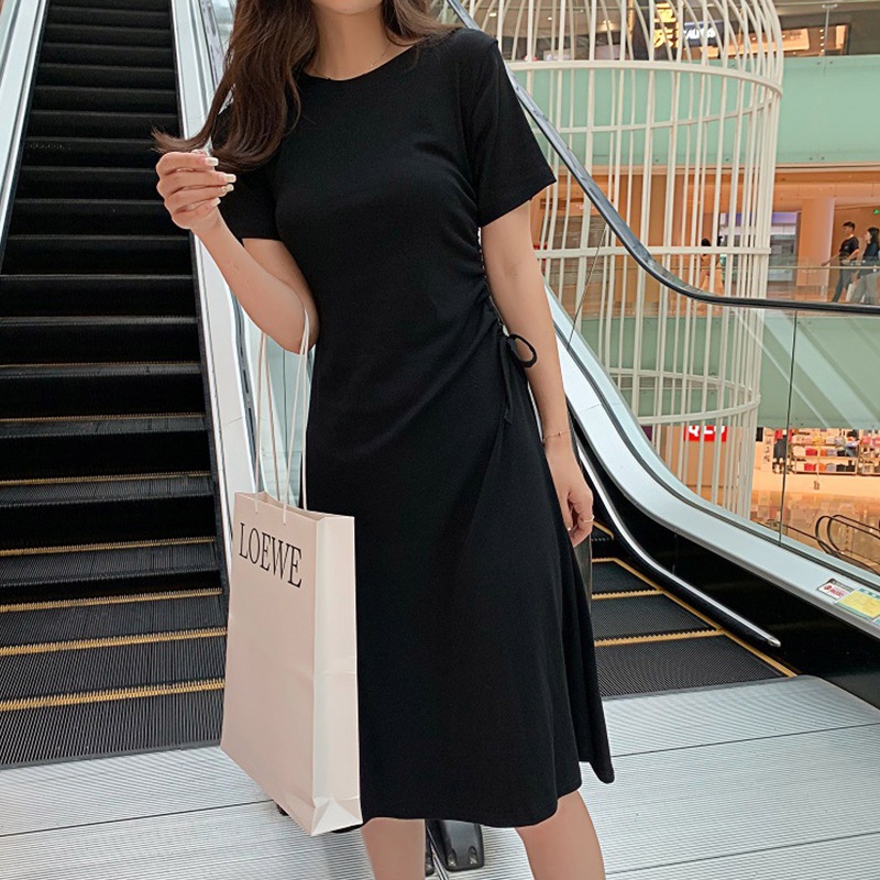 Đầm ZXYOUPING phối dây rút thời trang hè tươi mới năm 2021