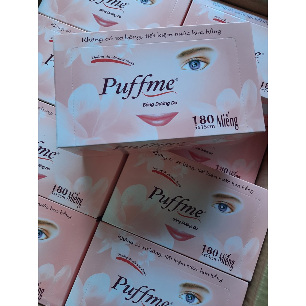 Bông Dưỡng Da Chuyên dụng Puffme 180 miếng.