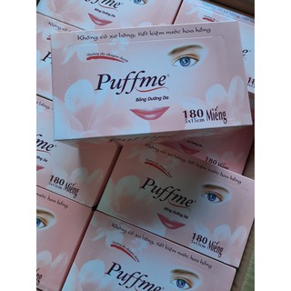 Làm sạch nhẹ nhàng: Bông Puffme 180 miếng- chuyên dụng thấm nước hoa hồng để chăm sóc làn da bạn