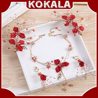 Set Cài Tóc Cô Dâu Vòng Cổ Bông Tai Cô Dâu KOKALA CM002