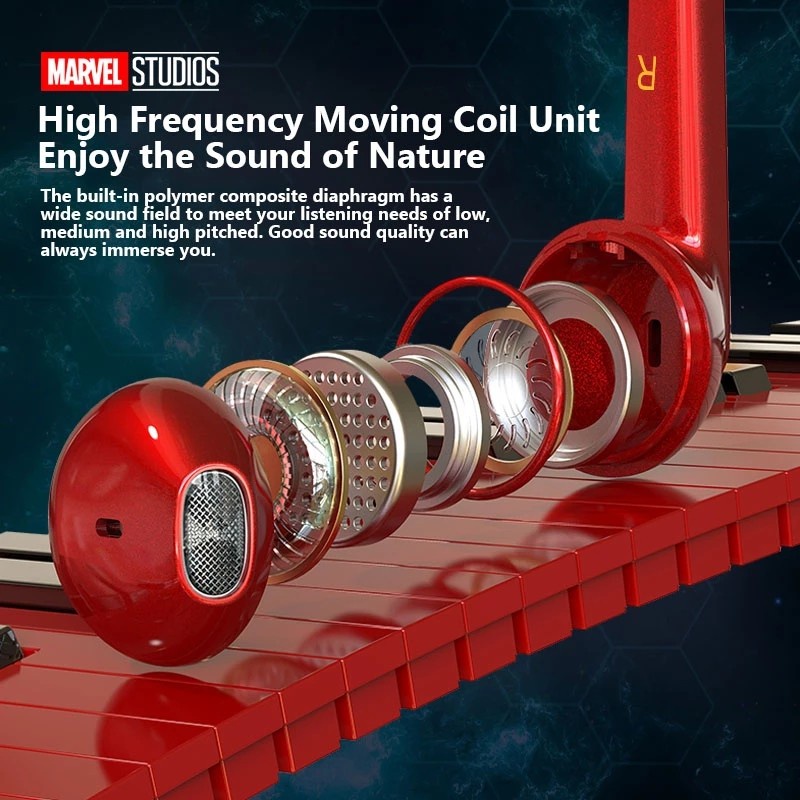 Tai nghe nhét tai DISNEY BTMV18 không dây Bluetooth âm thanh nổi độ trễ thấp thời lượng pin dài với micro chống nước