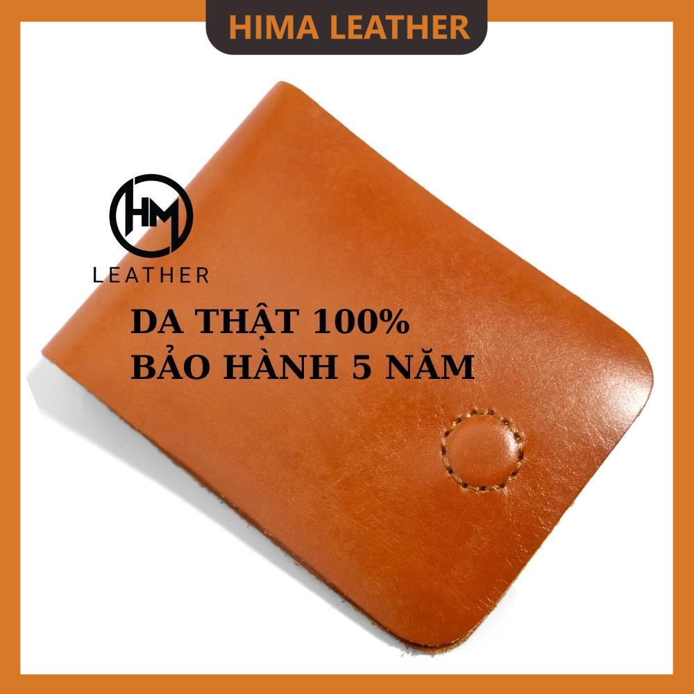 Ví Sen 3 Cao Cấp - Cam Kết 100% Da Bò Thật - Ví Da Bò Mini Màu Bò Cháy Hàng Chính Hãng HM Leather SEN 3