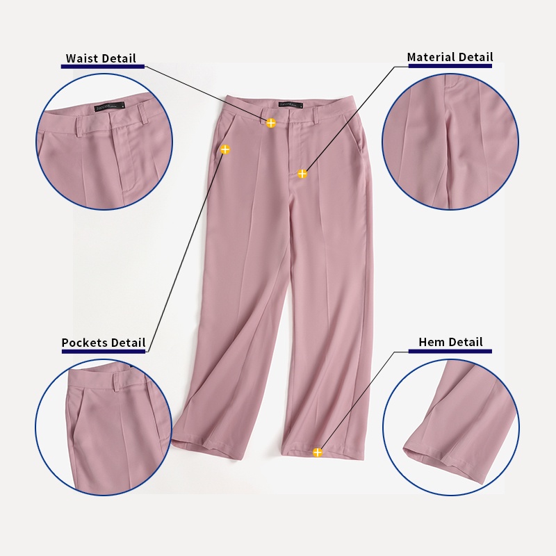 Zanzea Quần Dài Ống Đứng Lưng Thun Cài Nút Phía Trước Thời Trang Cho Nữ