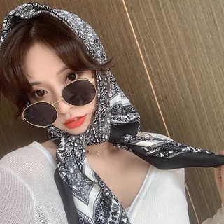 Khăn turban lụa vuông hoa văn size 90cm - Maben