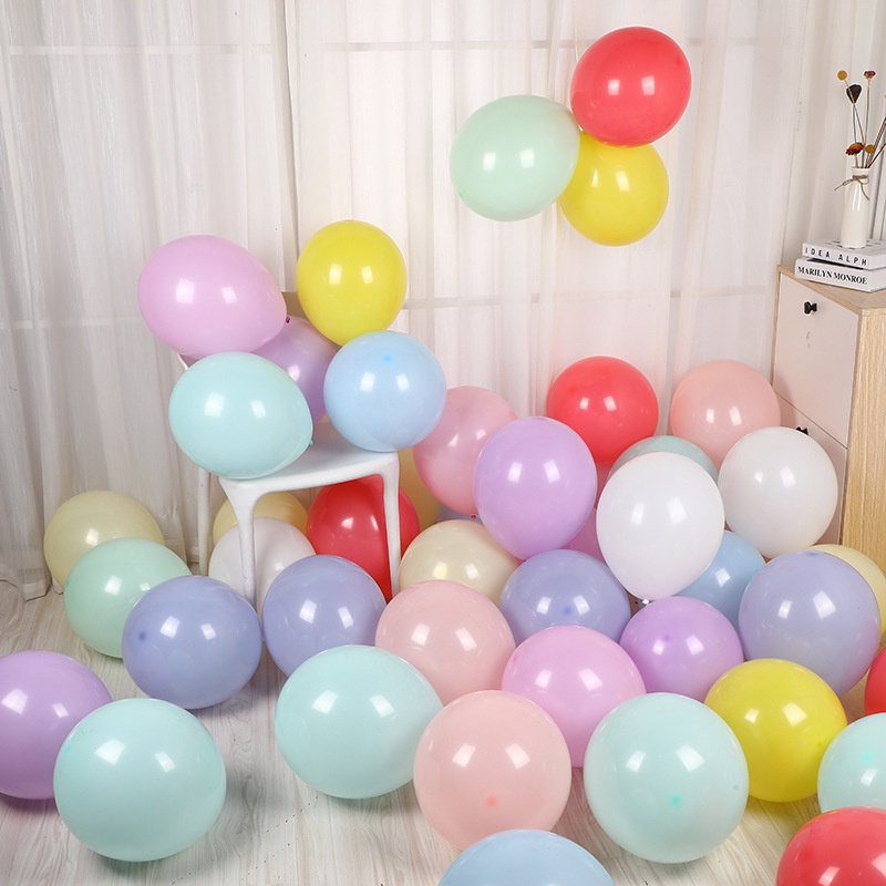 10 Bong Bóng 10 inch Màu Sắc macaron Dùng Trang Trí Tiệc Cưới Sinh Nhật