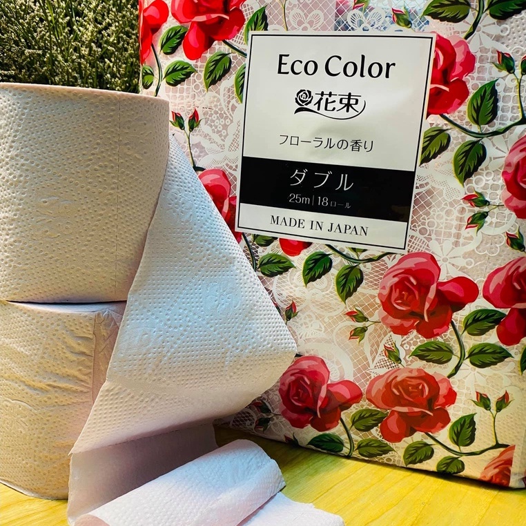 PACK 18 CUỘN Giấy Vệ Sinh 3 Lớp Eco Color Nhật Bản