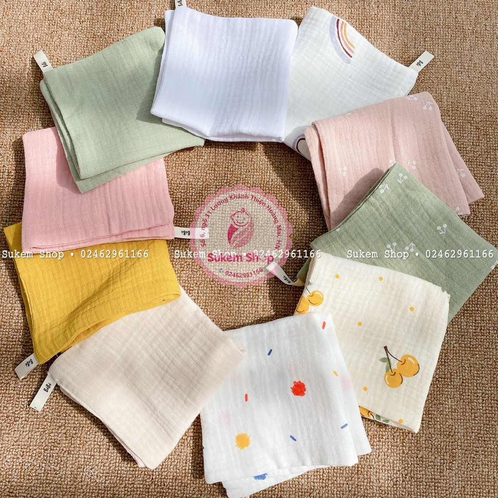 Khăn Sữa Cho Bé/ Set 3 Khăn Xô BéBé 4 Lớp Siêu Thâm Hút