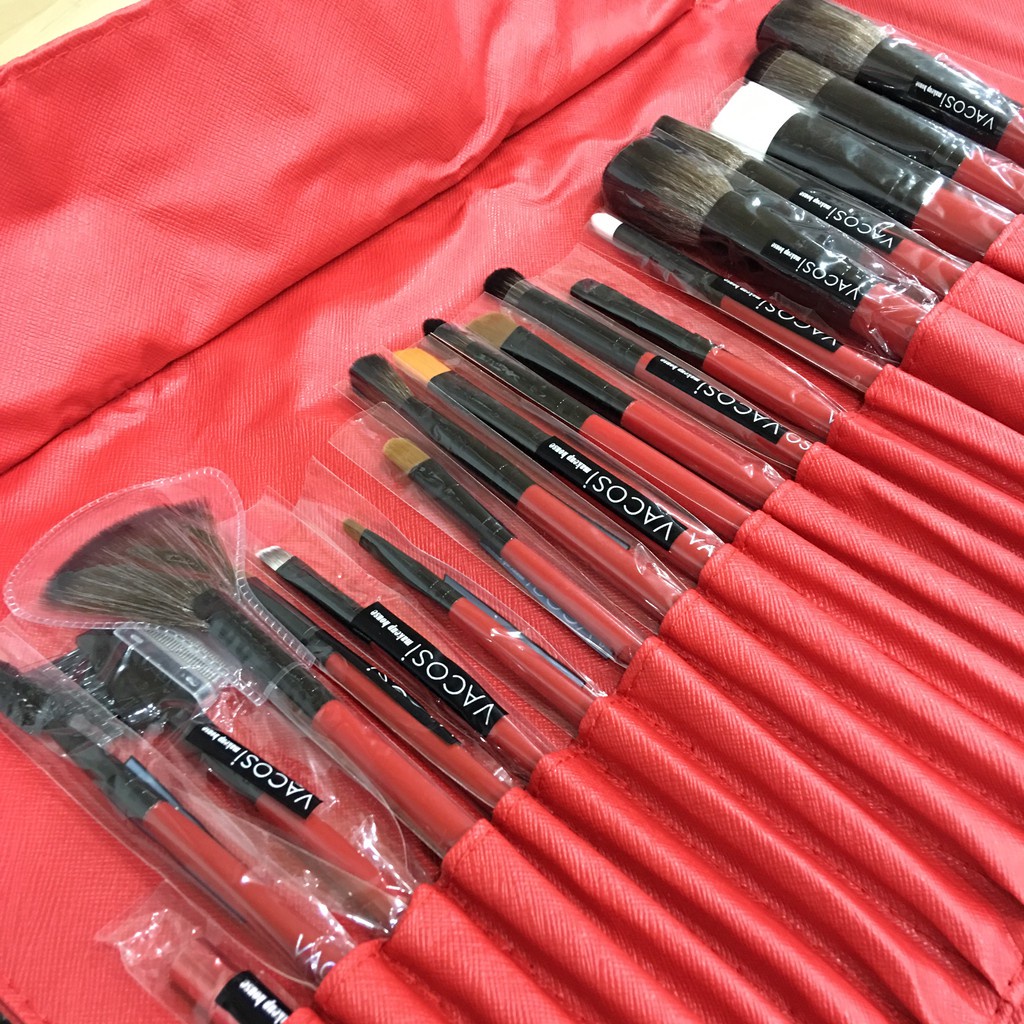 [Siêu Phẩm Mới] Bộ Cọ Trang Điểm Cá Nhân Nâng Cao Bóp Da Đỏ 20 Cây Vacosi Advanced Brush Set BC25