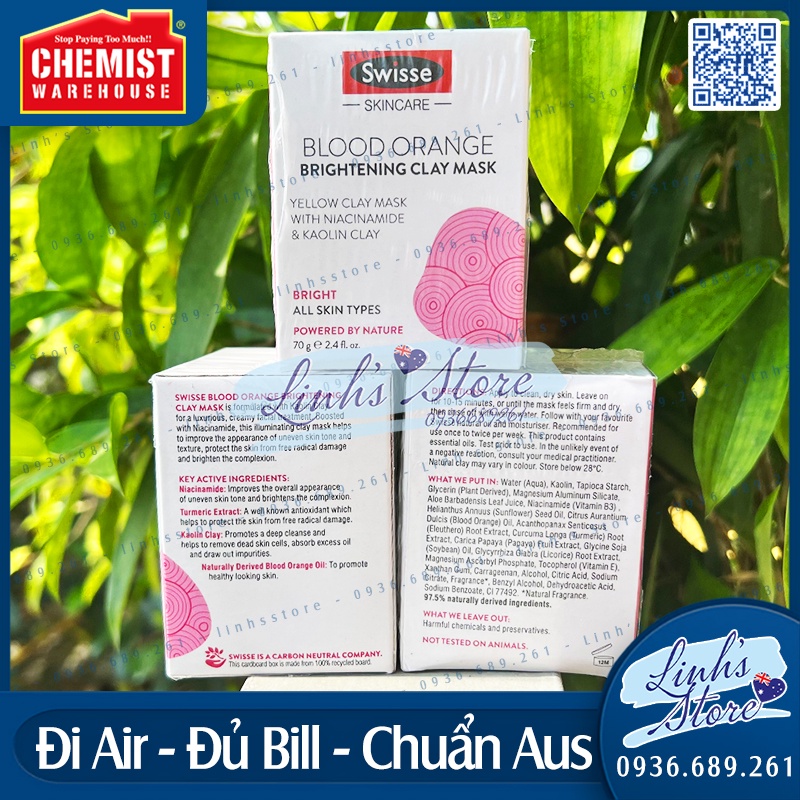 70g - Mặt nạ thải độc Swisse Skincare Manuka Honey Detoxifying Facial Clay Mask 💙 Chemist Warehouse - Úc