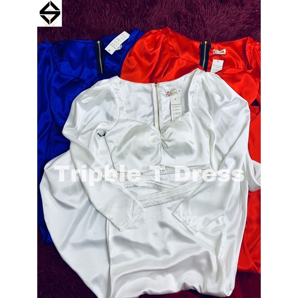 Đầm maxi dạ hội đuôi cá sét rời áo tay dài phồng + CV chất phi lụa TRIPBLE T DRESS - MS207Y - size S/M/L