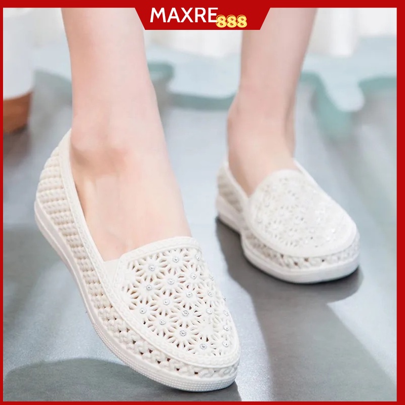 Giày Lười Y Tá Nữ Cao Su Mềm Siêu Êm Chân Thoáng Khí Thời Trang Trẻ Trung