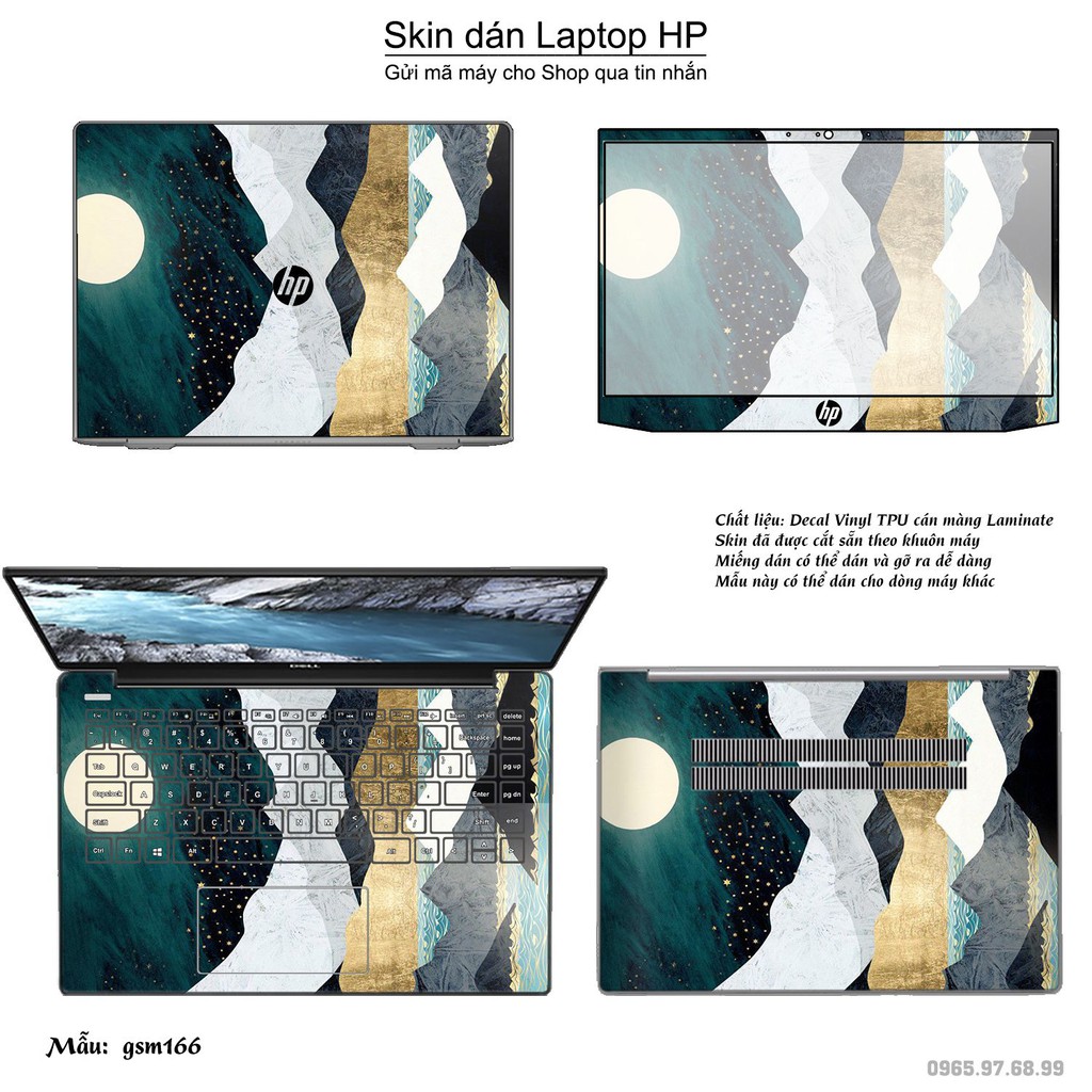 Skin dán Laptop HP in hình giả sơn mài (inbox mã máy cho Shop)