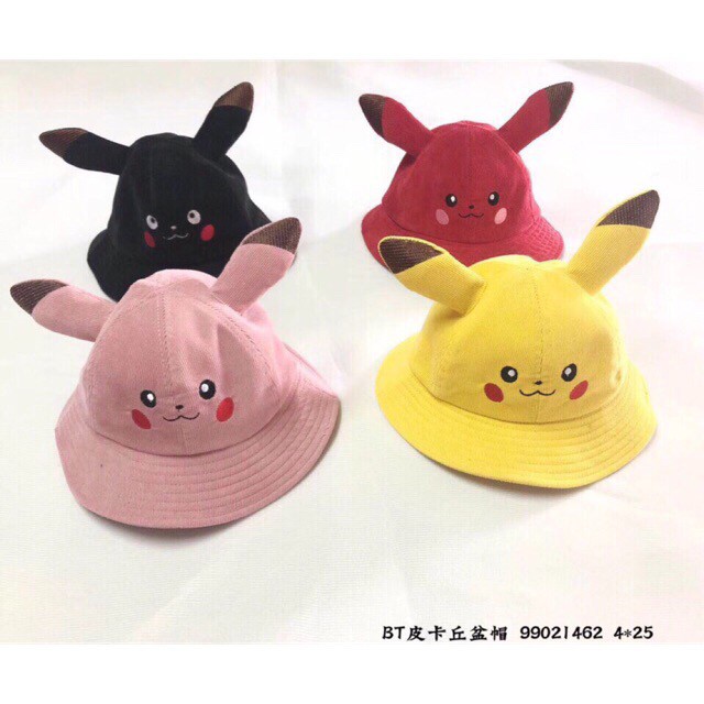 [Mã FASTGRET4 giảm 10% đơn 99K] Mũ Pikachu trẻ em - Mũ bucket hat