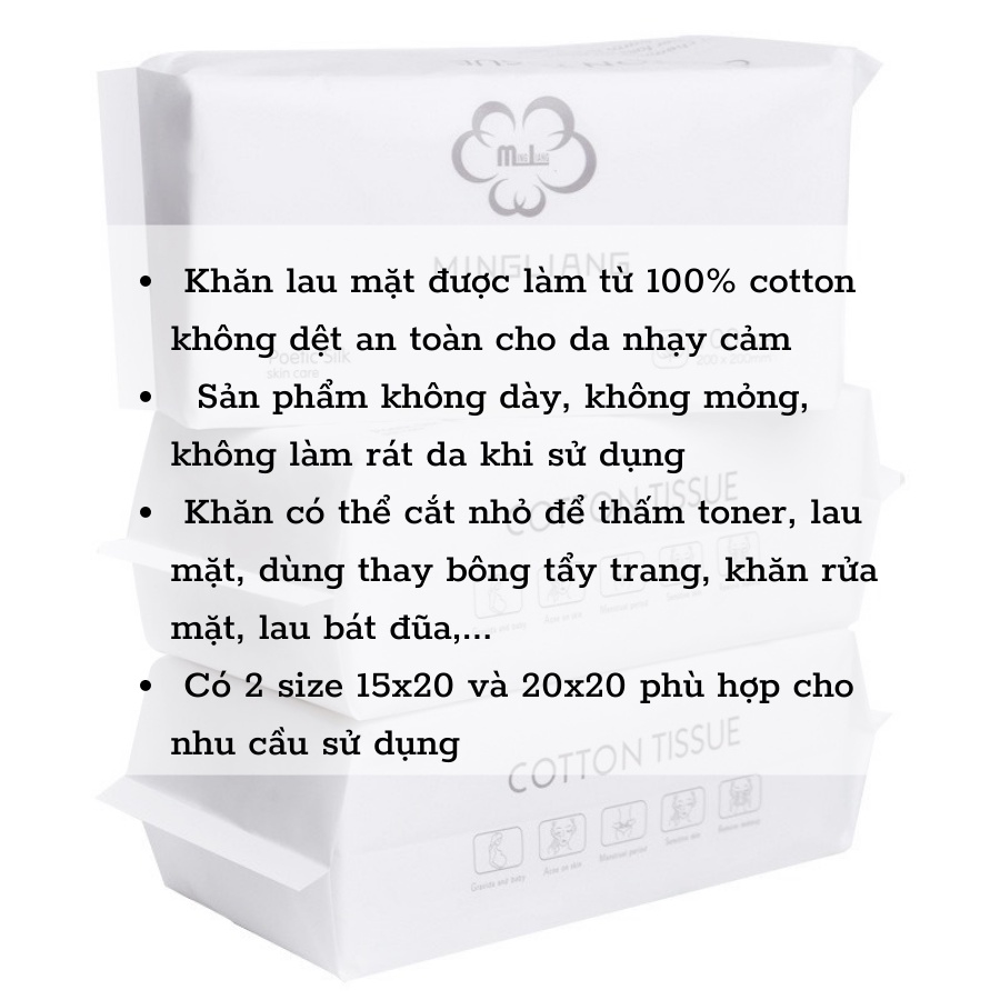 Khăn Mặt Khô Dùng 1 Lần, Khăn Lau Khô Ướt, Giấy Đa Năng 100% Cotton Không Dệt An Toàn Trong Sinh Hoạt