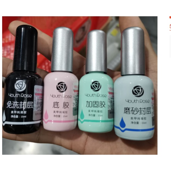 base top cứng móng top lì hoa hồng sơn gel